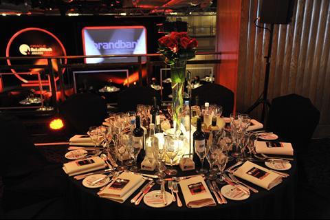 The dinner setting at the Oracle Retail Week Awards 2013